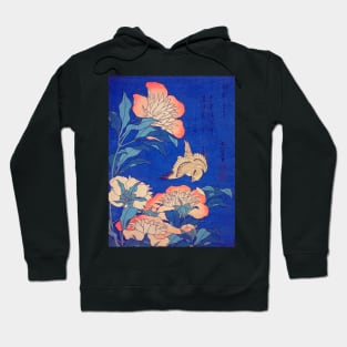 "Peonies and Canary" from a series known as 'Small Flowers' by Katsushika Hokusai (1834) TECHNICOLOR REMASTERED Hoodie